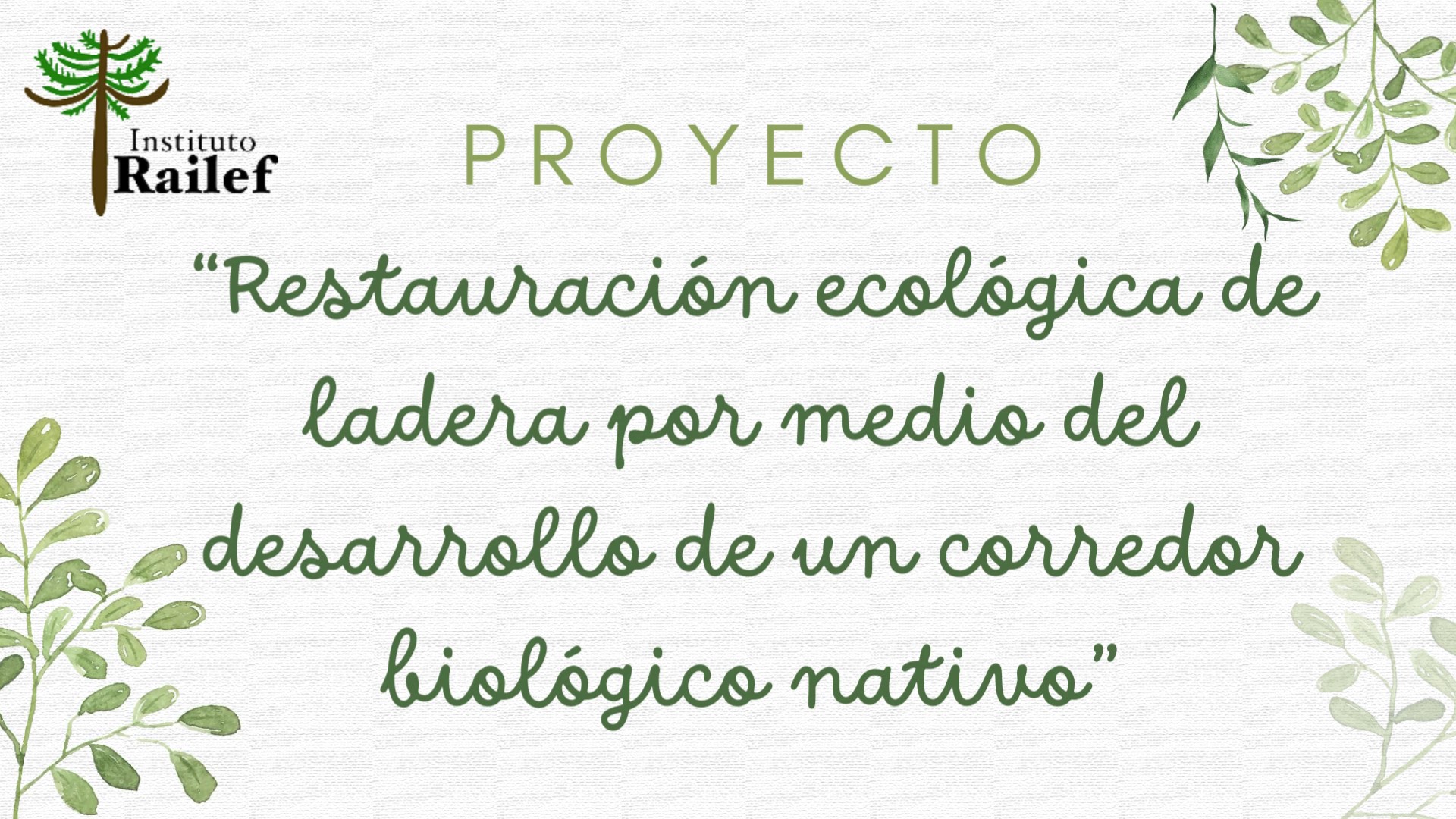 Proyecto Restauración Ecológica
